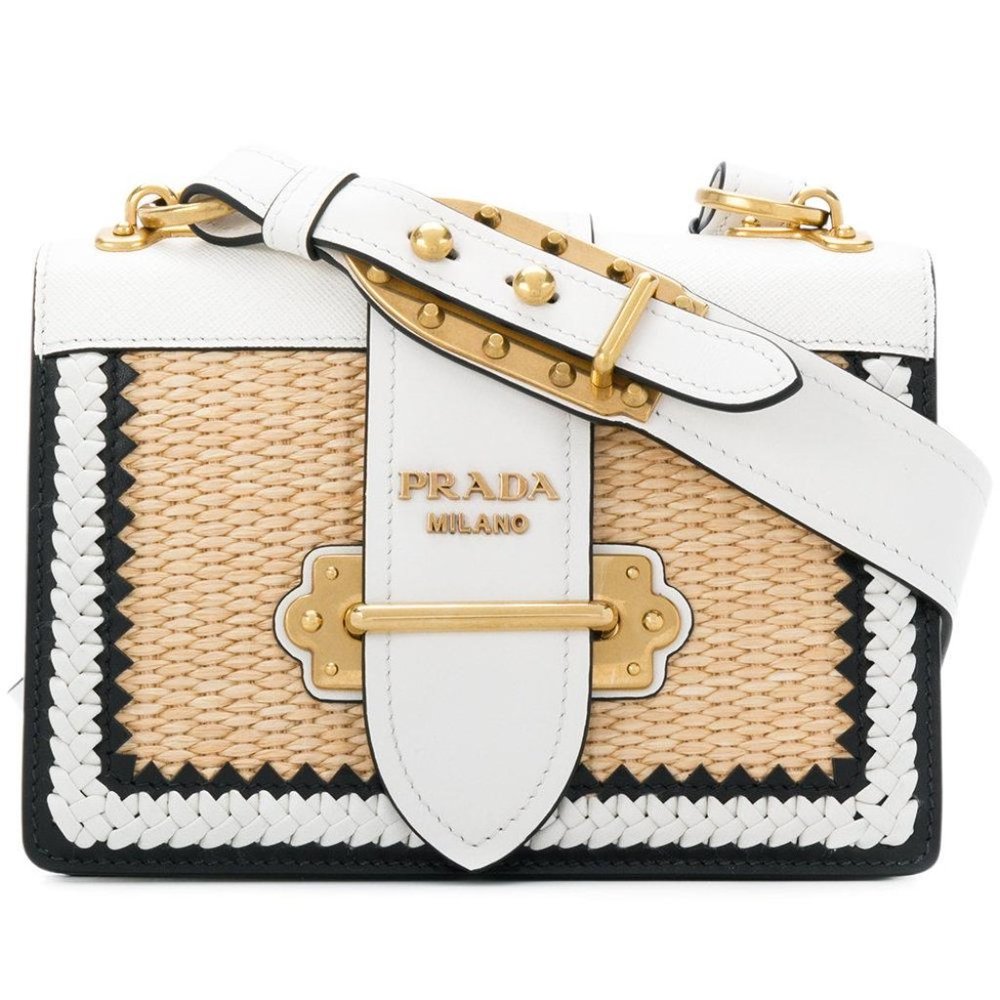 SOLD NEW Prada Cahier Whipstitched Raffia